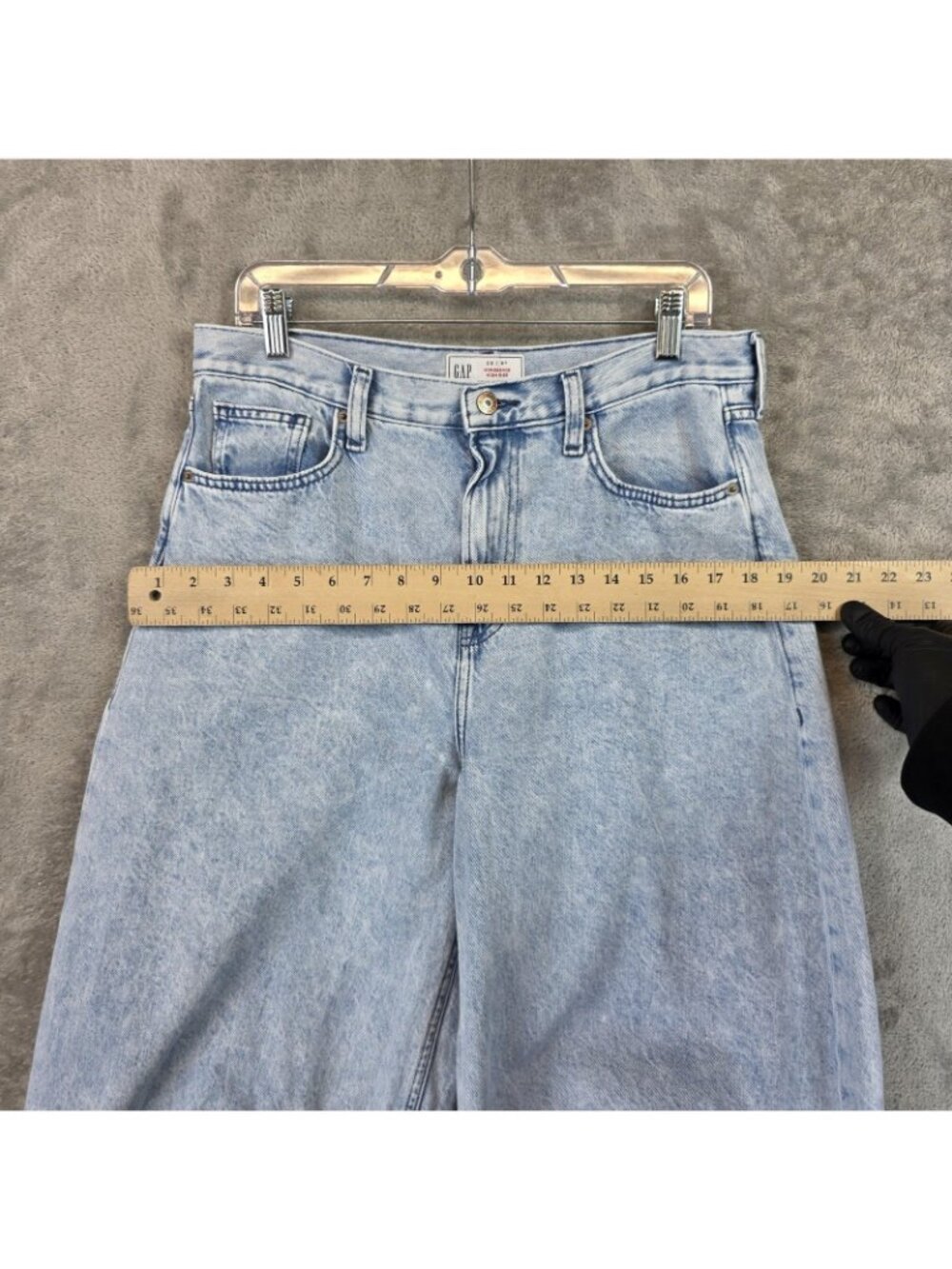 Gap Horseshoe High Rise Jeans Womens 29R Blue Light Wash Wide Leg Relaxed Denim - Picture 8 of 13